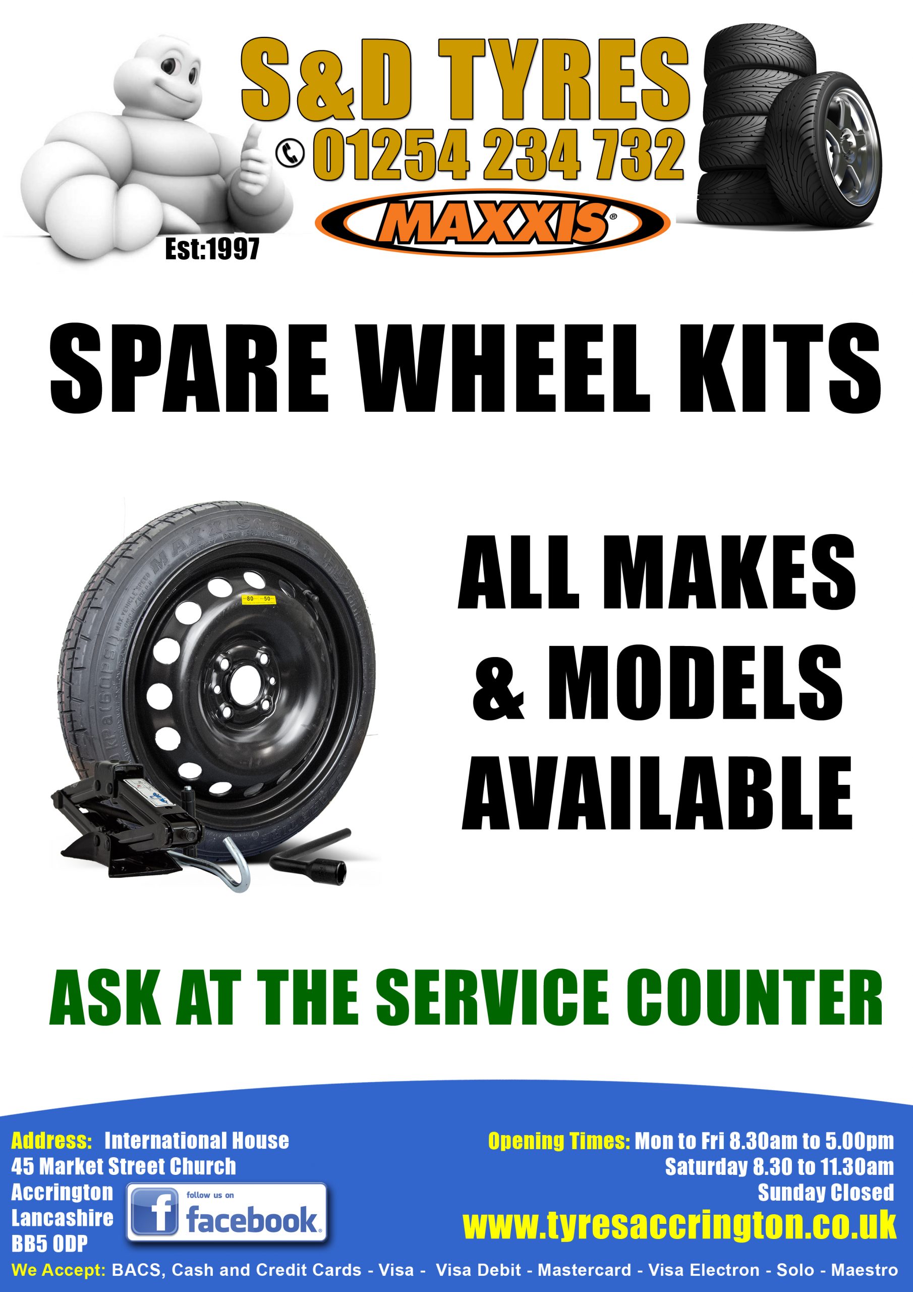SPARE WHEEL KIT S & D TYRES